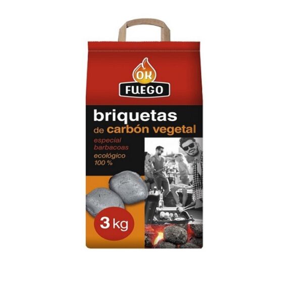 OKFUEGO BRIQUETA CARBON VEGETAL 3 KG